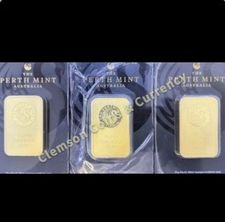 130 thousand dollar Perth Mint 10oz gold bars purchased by Clemson Coins